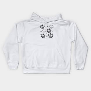 Paw prints with snowflakes Kids Hoodie